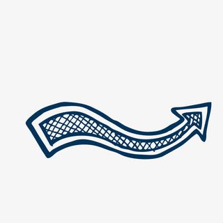 手绘蓝色箭头免抠