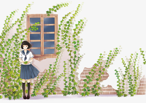 卡通手绘少女免抠