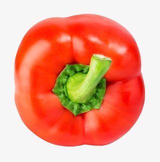 红色美味俯视着的红灯笼椒实物免抠