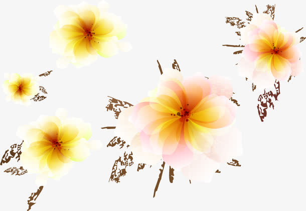 渐变花朵免抠