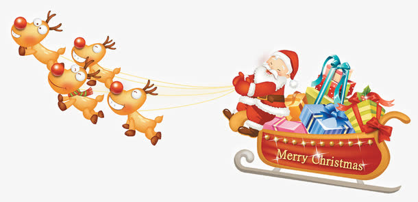 雪车情浓圣诞图片免抠