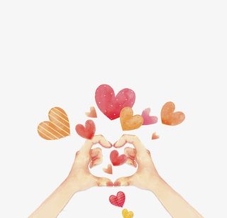 卡通手绘双手比心免抠