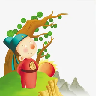 卡通插图唐诗三百首人物免抠