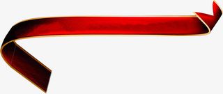 红色圣诞丝带电商装饰免抠