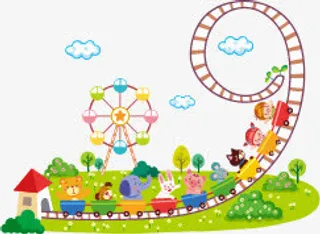 卡通过山车免抠