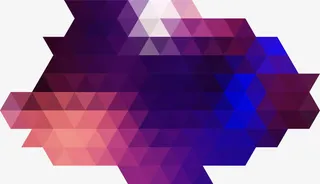 彩色渐变三角免抠