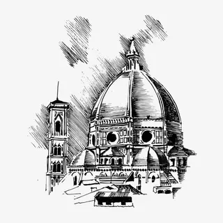 欧美建筑剪影免抠