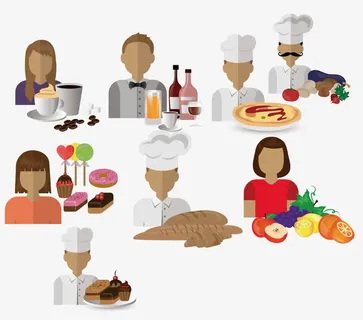 厨师糕点师和餐厅优秀员工免抠