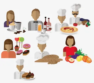 厨师糕点师和餐厅优秀员工免抠