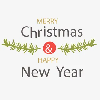 圣诞西方新年装饰标签免抠