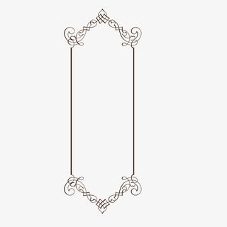 矢量黑色线条上下花边竖边框免抠