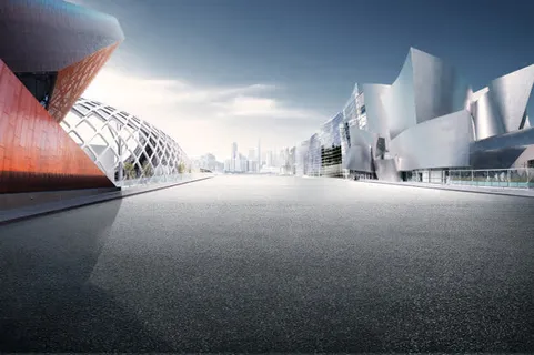 现代科技都市马路海报背景免抠背景场景背景元素