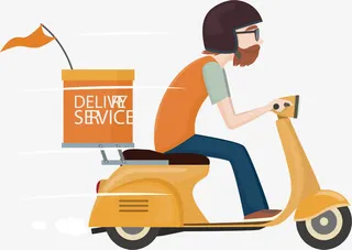 风驰电掣的外卖员免抠