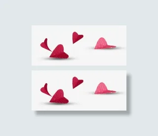 红纸折叠心形免抠