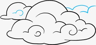 祥云线稿矢量素材免抠