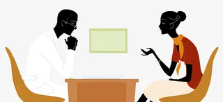 扁平插图门诊医生与病人交谈免抠