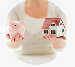 左手存钱罐右手房子免抠