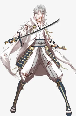 动漫白衣武士手绘免抠