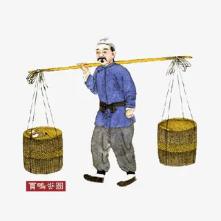 古代集市卖货郎免抠