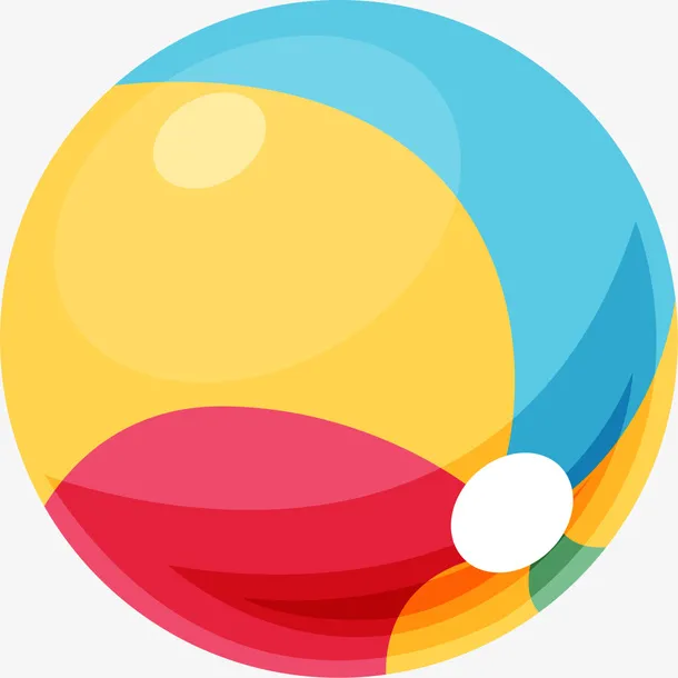 彩色闪耀玩具沙滩球免抠
