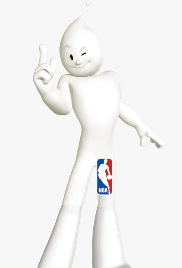唯美卡通可爱牛奶小人NBA免抠