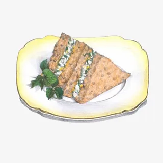 三角三明治手绘画素材图片免抠