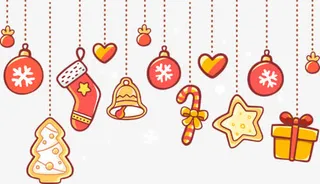 节日悬挂装饰标签免抠