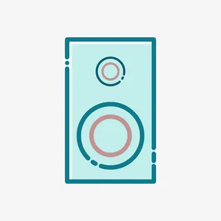 手绘扁平蓝牙音响免抠