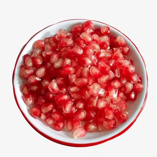 卡通手绘水彩红色的盘装石榴籽免抠