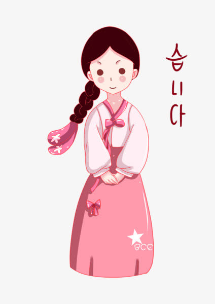 卡通朝鲜女孩免抠