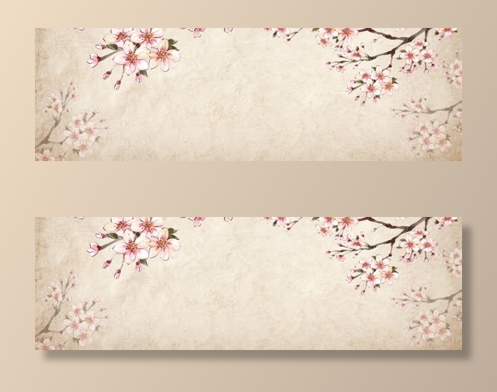 复古梅花背景海报免抠