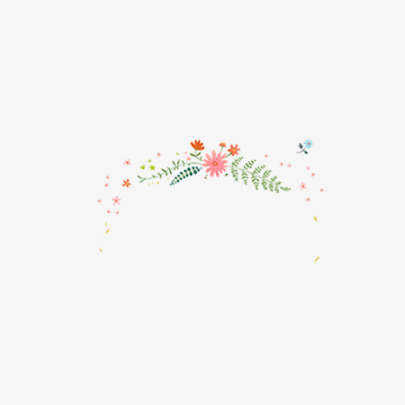 彩色鲜花装饰图案免抠