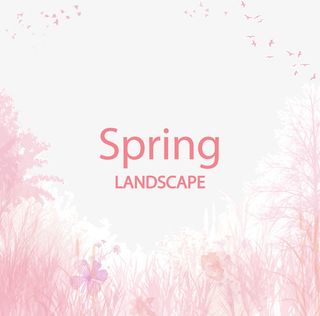 春天美丽粉色小草免抠