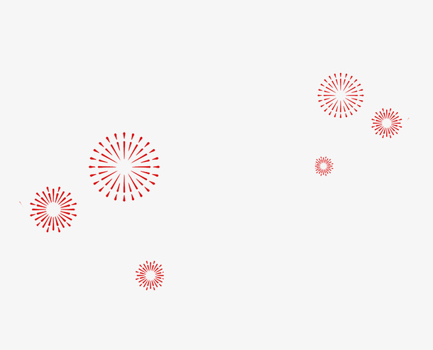 烟花，鞭炮，红色免抠节日元旦/春节/元宵元素