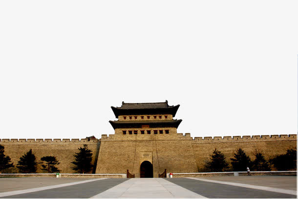 黄色中国建筑免抠