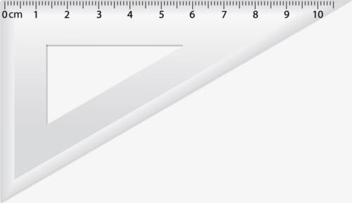 漂亮的透明三角尺文具免抠