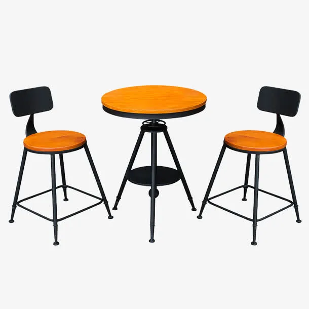 铁艺餐桌椅子组合免抠