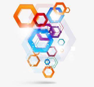 矢量彩色菱形效果元素免抠