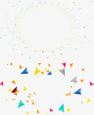 清新可爱风格三棱锥漂浮元素免抠