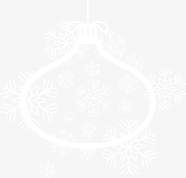 白色雪花挂件免抠