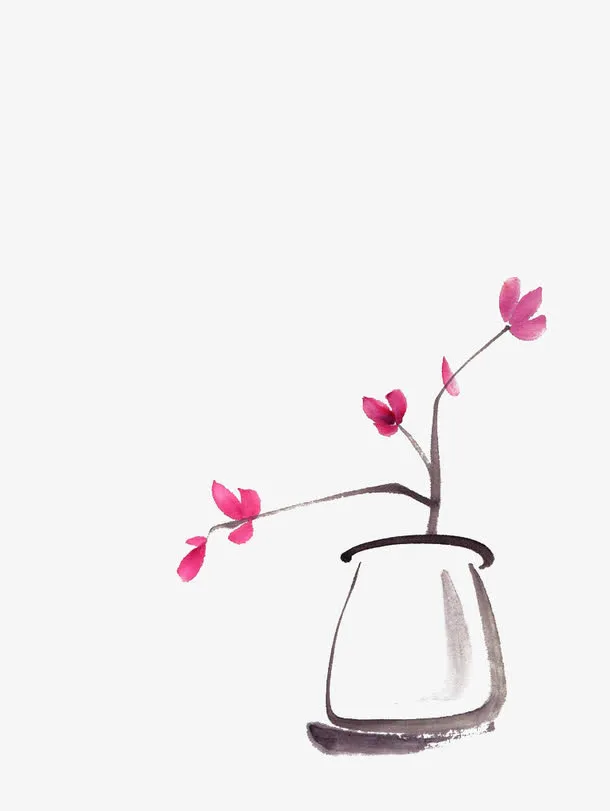 手绘花盆免抠