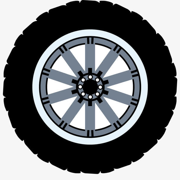 轮胎奔跑矢量轮毂免抠