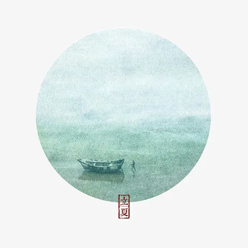 立夏圆形标签背景装饰