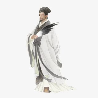 卡通中国风水墨工笔诸葛亮插画免免抠