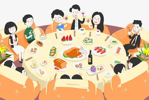 聚餐的人物图案免抠