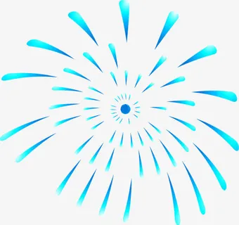 蓝色炫酷礼花烟花免抠