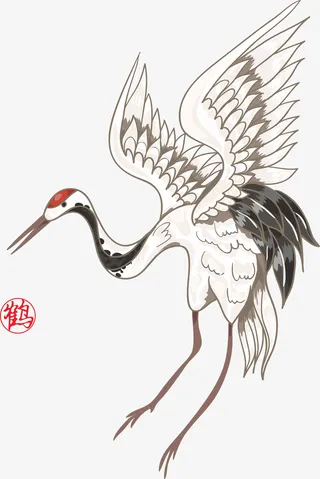 国潮仙鹤古风元素1免抠