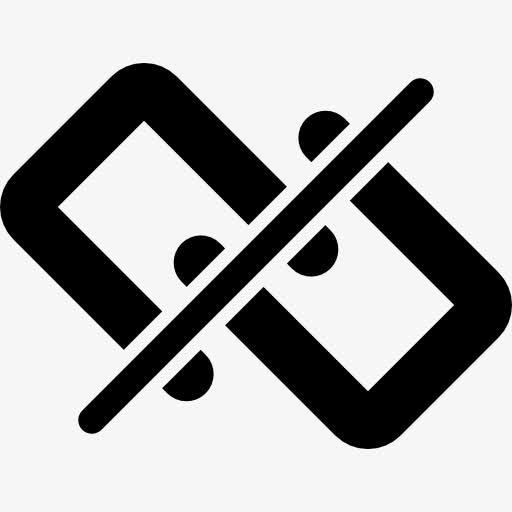 断开的链接接口符号链与斜线图标免抠