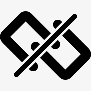 断开的链接接口符号链与斜线图标免抠