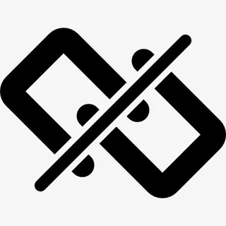 断开的链接接口符号链与斜线图标免抠